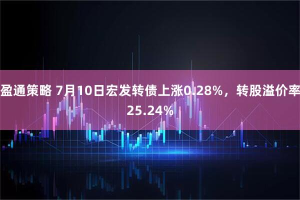 盈通策略 7月10日宏发转债上涨0.28%，转股溢价率25.24%